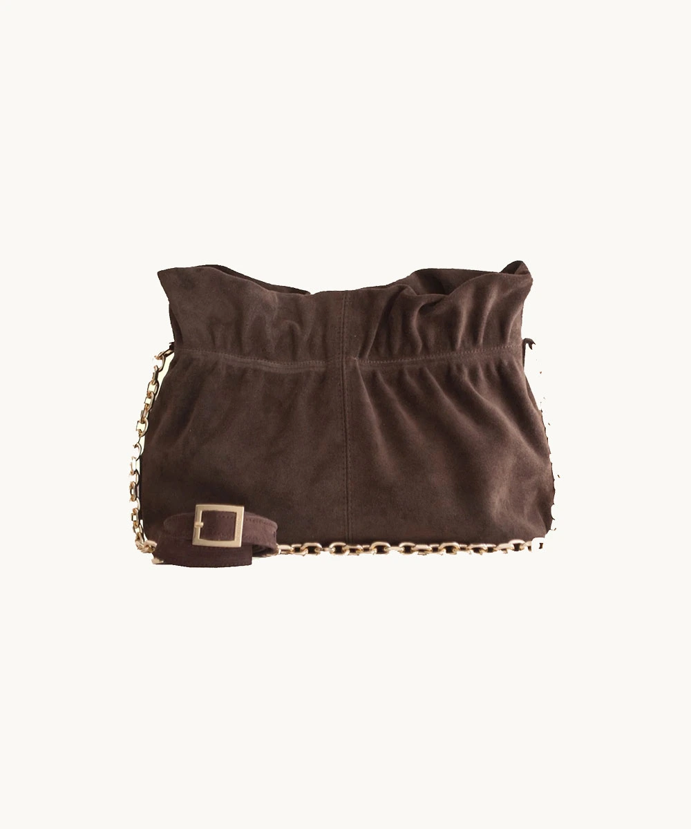 CHOCO-5 Nefeli Pouch in Choco Suede - Image 1