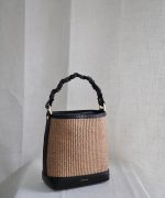 Bucket bag Raffia & leather details - Image 2