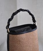 Bucket bag Raffia & leather details - Image 3