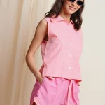 Capri Stripe shorts set