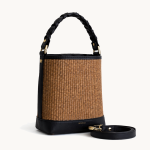 Bucket bag Raffia & leather details