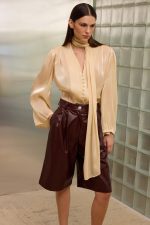 Naomi Eco Leather Bermuda Burgundy