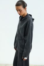 Stella Zip Hoodie Stone Black - Image 2