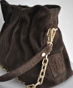 Nefeli Pouch in Choco Suede - Image 2