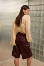 Naomi Eco Leather Bermuda Burgundy - Image 3