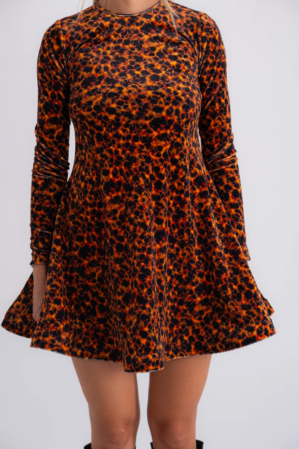 F3DFDBD0-E79B-4FD0-A589-30730199ACC6 Tortoise Velvet Dress - Image 1